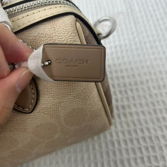 NEW Coach Mini Rowan Crossbody Bag In Blocked Signature Canvas - Picture 11 of 13
